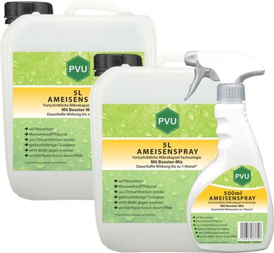 PVU 2x5L + 500ml Ameisenspray Ameisenmittel Ameisengift gegen Ameisen Bekämpfung