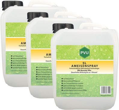 PVU 3x5L Ameisenspray Ameisenmittel Ameisengift gegen Ameisen Bekämpfung