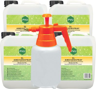 PVU 4x5L+ 2L Sprüher Ameisenspray Ameisenmittel Ameisengift gegen Ameisen Bekämpfung