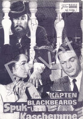 Film Flyer Blackbeards Spuk-Kaschemme 9 100 % orig. Autogramme Ustinov u.a L1.23