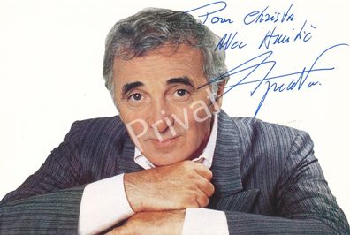 100% Original Autogramm Autograph Karte handsigniert Charles Aznavour L1.15