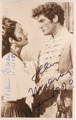 100% Original Autogramm Viviane Romance Schauspielerin und Jean Marais 1.03