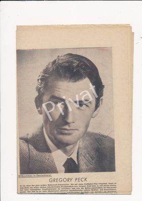 100% Original Autogramm Gregory Peck Schauspieler auf Zeitung 12.03.1953 L1.03