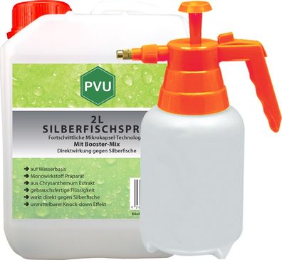 PVU 2L + 2L Sprüher Silberfischspray Silberfischmittel gegen Silberfische Schutz Mitt