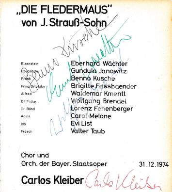 100% orig Autogramme Autograph handsigniert Kleiber Kusche Brendel Wächter L1.32