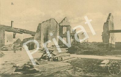Foto PK WK I Zerstörung Ruinen gelaufen Feldpost A1.17