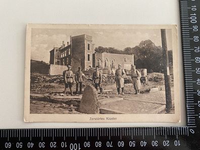 Foto PK Feldpost Frankreich zerstörtes Kloster K1.35