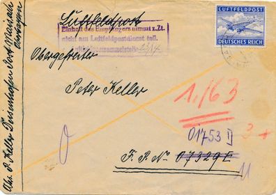 Alter Internationaler Brief Flugpost Luftfeldpost Stempel 16cm x 12cm