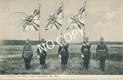 Foto PK WK I Soldaten Fahnenregiment von Manstein nr 84 Feldpostkarte H1.17