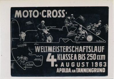 Ganzsache Moto Cross Weltmeisterlauf 1963 Apolda Briefmarken DDR X18