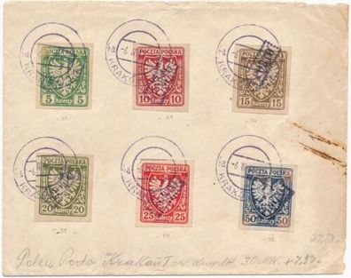 Brief Beleg Polen Krakau Briefmarken 1917 X31