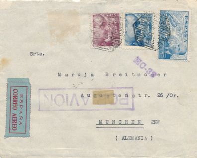 Air Mail Brief Briefmarken Spain - München Stamp 1939