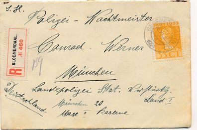 Einschreiben Brief Briefmarken Stamp Holland - München 1924 Polizei