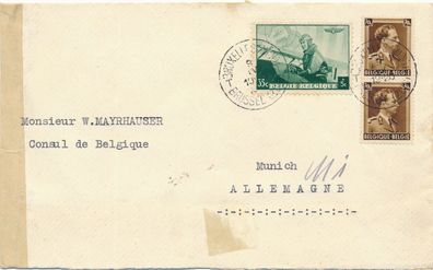 Einschreiben Brief Briefmarken Stamp Belgien - München 1920