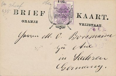 Brief Kaart PK Briefmarken Niederlande Deutschland 1894 Stamp