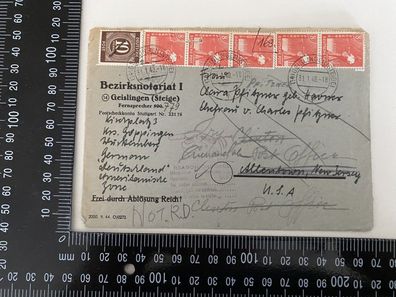 Brief Umschlag Briefmarken 4X8Pfennig + 10Pf. 1948 A1.41