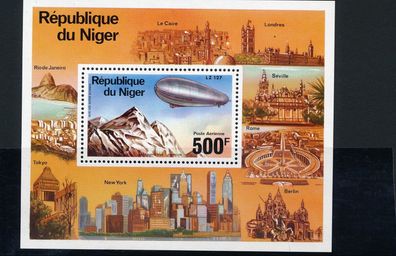Zeppelin Briefmarken Satz R&eacute; publique du Niger X6