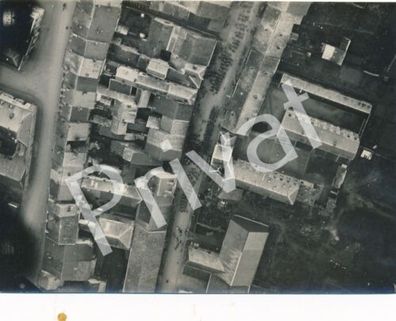 Foto WK I Luftaufnahme Kleinstadt Gebäude Frankreich France L1.47