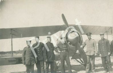 Foto PK WKI Doppeldecker Soldaten Piloten Dt. Heer Kaiserreich F1.8