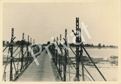 Foto WKII 97. Jäger-Div. 14.9.41 Pionierbrücke Dnepr ?????? Ukraine F1.15