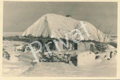 Foto WKII 97. Jäger-Div. Bauernhaus Winter 1942 Troizkoje ???? ?????? F1.15