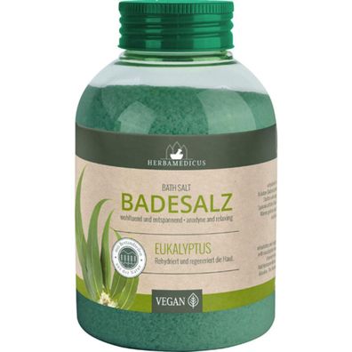 6x Herbamedicus Badesalz 575g Eukalyptus Entspannung Körperpflege Zusatz Haut