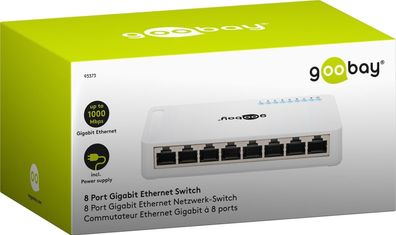 Goobay 8-Port Switch / Gigabit / Ethernet / Netzwerk / Verteiler / 1000 Mbit/ s