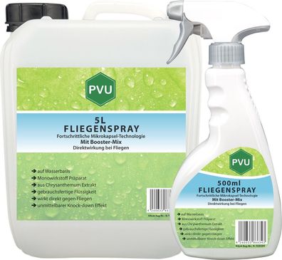 PVU 5L + 500ml Fliegen Spray gegen Fliegen Insekten bekämpfen Fruchtfliegen Abwehr EX