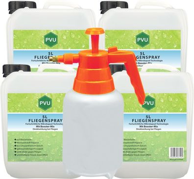 PVU 4x5L+ 2L Sprüher Fliegen Spray gegen Fliegen Insekten bekämpfen Fruchtfliegen