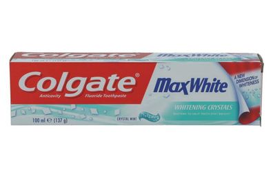12x Colgate Max White Zahnpasta 100ml Creme Zähneputzen Bakterien Frisch Pflege