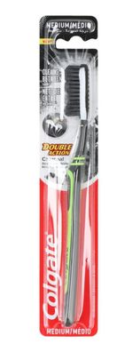 12x Colgate Zahnbürste Charcoal Double Action Medium Reiniger Hand Mundhygiene