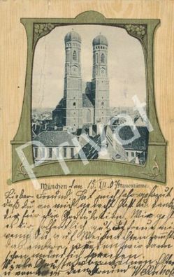 PK München Frauenkirche Kiautschou ?? - Gelaufen Stempel Briefmarke F1.19