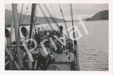 Foto WK II Wehrmacht Soldaten Schiff von Odda nach &Oslash; len Norway L1.44