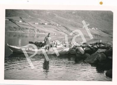 Foto WK II Wehrmacht Soldat Seestern Fang &Oslash; lenfjord 05.11.2040 Norway L1.43