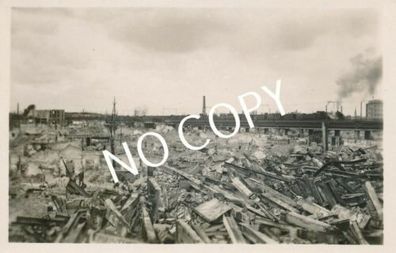 Foto WK2 Rotterdam Niederlande 1940 Trümmer Bombeneinschlag Kriegsgebiet C1.23