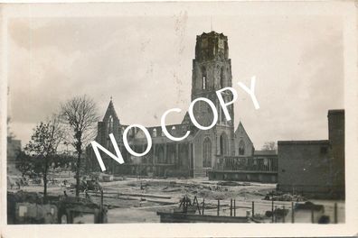 Foto WK2 Rotterdam Niederlande 1940 Trümmer Bombeneinschlag Kirche C1.23