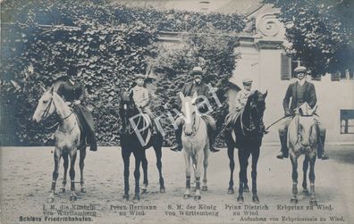 Foto WK I S.M. + I.M. König(in) von Württemberg und Prinzen zu Wied gelaufen K1.30