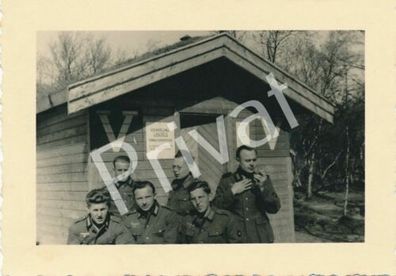 Foto WKII Unternehmen Weserübung Soldaten Blockhaus Wehrmacht Norway A1.82