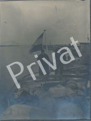 Foto Kaiser Wilhelm Kanal NOK Boot Transport Flagge L1.40
