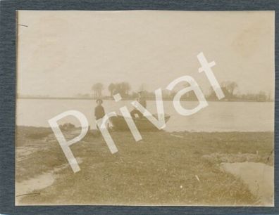 Foto Kaiser Wilhelm Kanal Nord Ostsee Kanal Vater mit Sohn Kahn SH L1.40