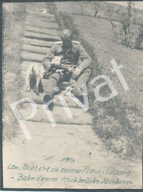 Foto Kaiser Wilhelm Kanal NOK Damm Hochdonn Lt. Bieler Flakstellung 1916 L1.40