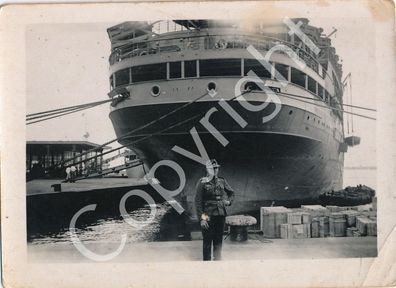 Foto WK2 - Afrikakorps Bengasi Hafen 1941 Frachtschiff X56