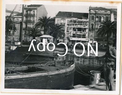 Foto Bürgerkrieg Spanien - Gij&oacute; n Hafen Schiff Promenade 1937. X40