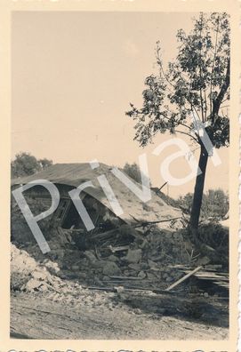 Foto WK II Wehrmacht Artillerie Treffer Ostfront L1.55
