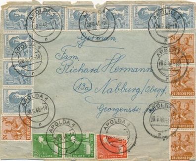 Brief Beleg Kurvert Umschlag - 1948 - Apolda 1 - 9 Stempel X22