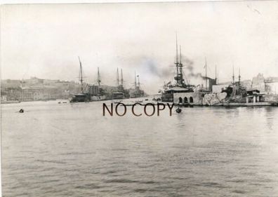 100% Original Foto WK I Britische Mittelmeer Flotte Gran Harbur warboat #97