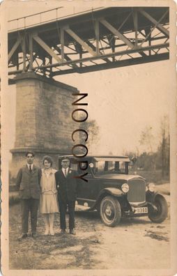 Original Foto PK - Hochzeit 1927 mit Oldtimer & Chauffeur X1