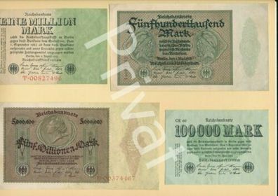 8 Geldscheine bis 10 Millionen neuwertig Mark München 1919 Revolution Band II-21
