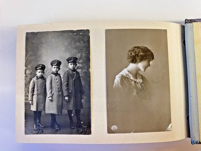 Album Künstler Postkarten 95St. meist unbeschriftet ab 1910 Kinder Frauen usw.