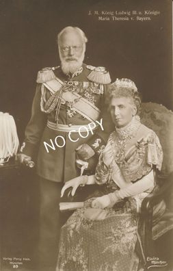 Foto PK königliche Persönlichkeit König Ludwig III & Königin Maria TheresiaE1.37